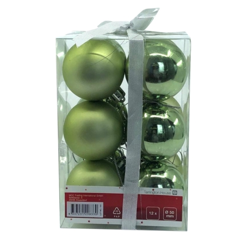 Set 12 Globuri colorate verzi , diametru  5 cm tarrington House 