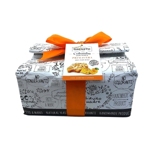 Cozonac Colomba Gourmet Primavera cu portocala, 100% natural, 750 g, Dacasto