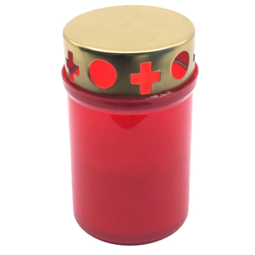 Candela de plastic cu capac V1-100E Rosie, durata 20 ore, Light Candel Art