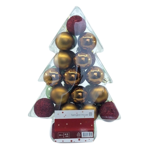 Set 34 globuri colorate gliterate, diametru 4 cm Tarrington House