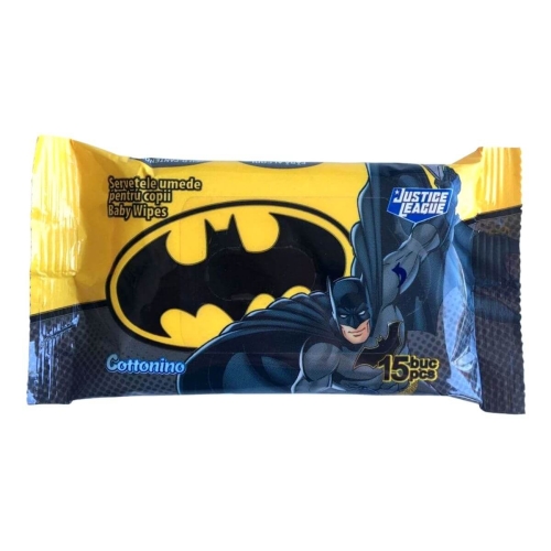 Cottonino Batman Servetele umede pentru copii, 15 buc. Produs pentru igiena persoanala