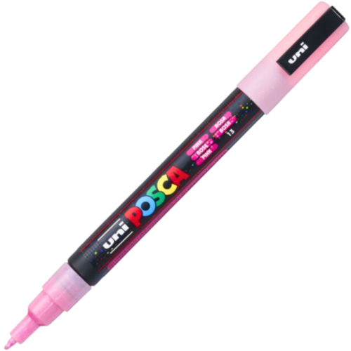 Marker UNI PC-3ML Posca 0. 9-1. 3 mm cu sclipici roz Posca