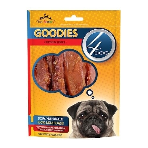4Dog Goodies Recompense Soft Chicken Strips, 100g
