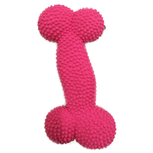 4DOG Jucarie latex pentru caini, Os roz mediu