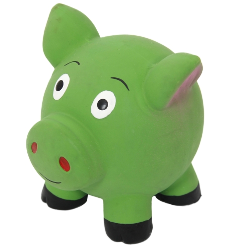 4DOG Jucarie latex pentru caini, Cap porcusor, verde small