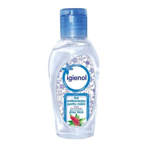 Igienol Gel antibacterian de maini cu aloe vera, 60 ml. Produs igiena personala