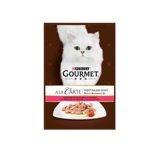 Purina Gourmet Cu Pastrav si Legume a la Julienne, 85 gpe grupdzc.ro✅. Descopera gama copleta de produse la oferte speciale✅!