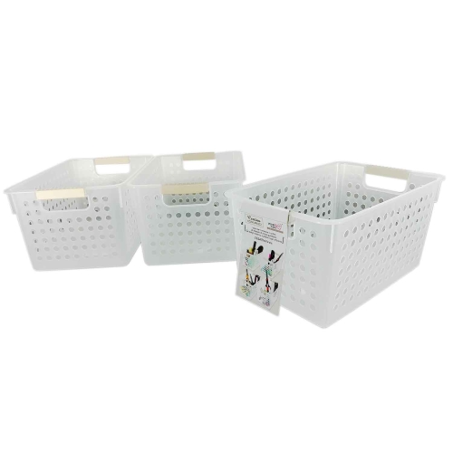 Cutie din plastic, cu manere si perforatii pe laterale, dimensiuni 185x270x140h mm