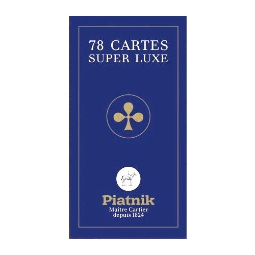 Carti de joc Tarot Super Luxe spate albastru cu auriu