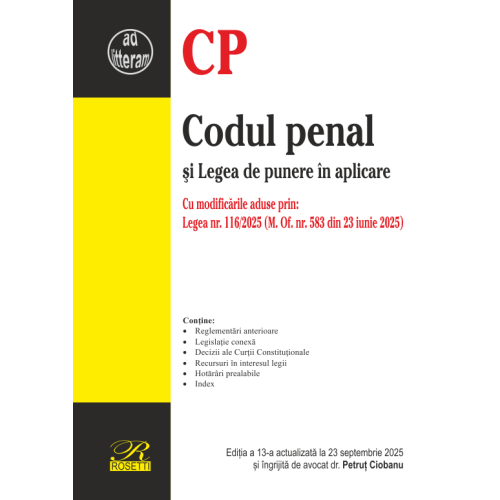 Codul penal si Legea de punere in aplicare - Petrut Ciobanu