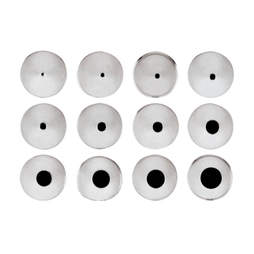 Set 12 duiuri rotunde, inox, diametrul 17mm