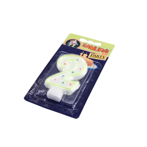 Lumanare decorativa tort, cifra 2