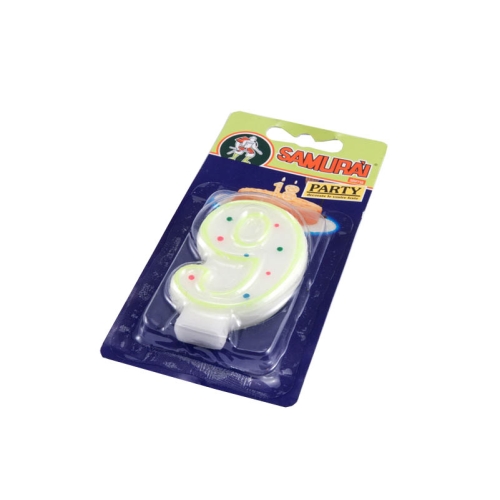 Lumanare decorativa tort, cifra 9