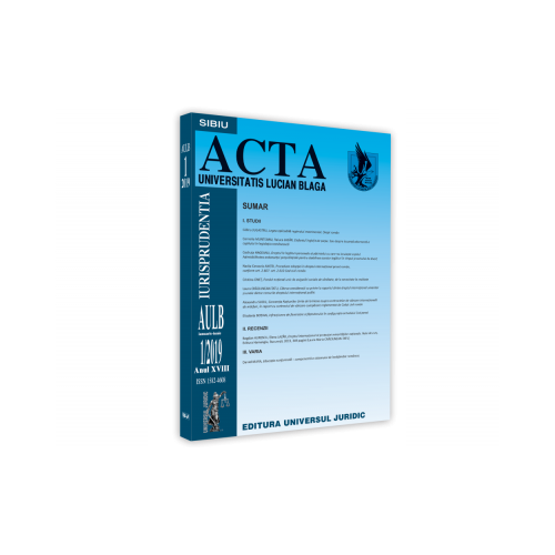 Acta Universitatis Lucian Blaga 1/2019 - Ioan Les