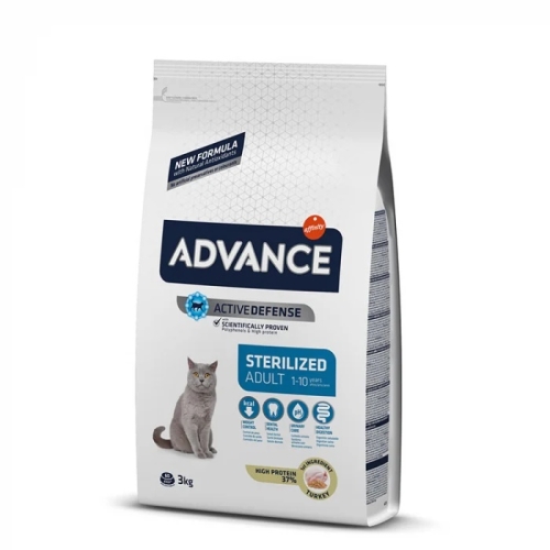 Hrana uscata Pisici Adulte Sterilizate, curcan si orz, 3 kg, Advance Cat