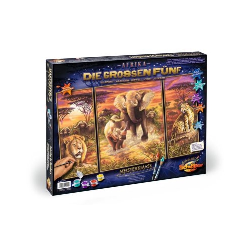 Kit pictura pe numere, cei 5 eroi ai Africii, 3 tablouri, Schipper