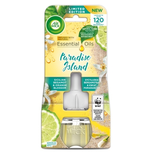 AIRWICK ODORIZANT CAM. EL. REZ. 19ML PARADISE ISLAND SICILIAN BERGAMOT