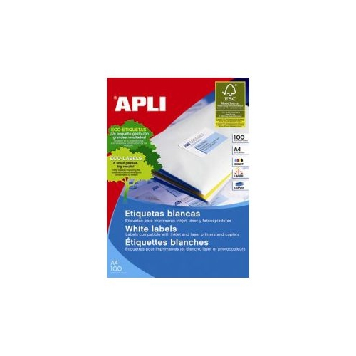 Etichete autoadezive Apli, 8/A4, cu colturi rotunjite, 800 buc