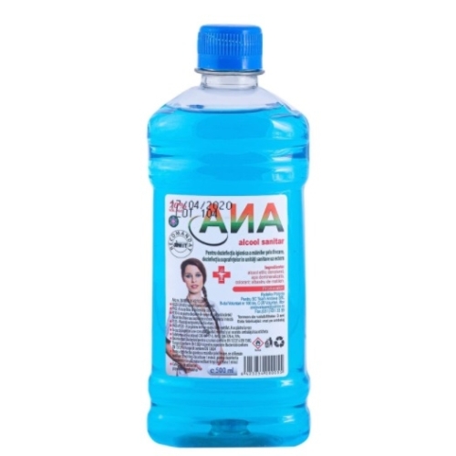 Ana Spirt/Alcool sanitar 70%, 500 ml avizat Ministerul Sanatatii. Produse de dezinfectare