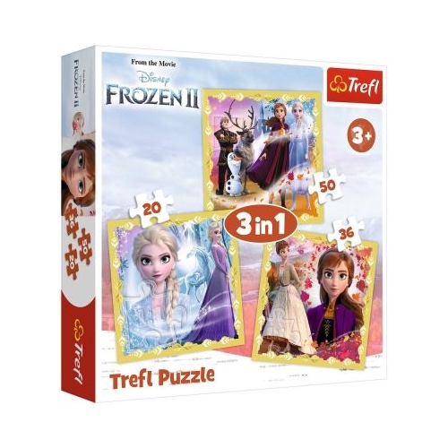 Puzzle 3in1 Frozen Ana si Elsa, Trefl