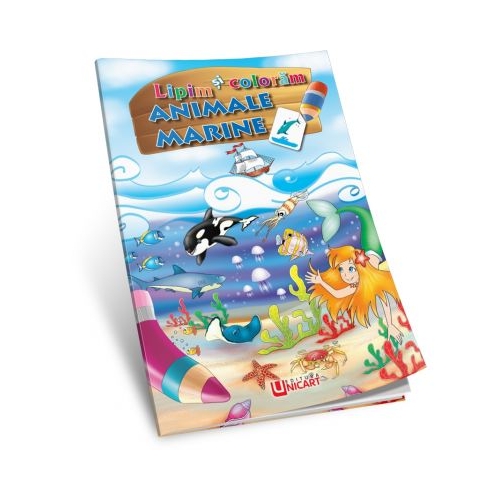 Animale marine. Lipim si coloram