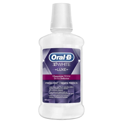 Oral-B Apa de gura 3D White Luxe Fresh Mint, 500 ml