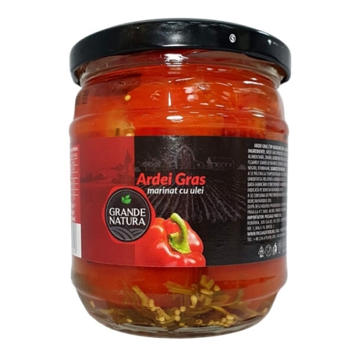 Ardei gras marinat cu ulei 400g, Grande Natura 