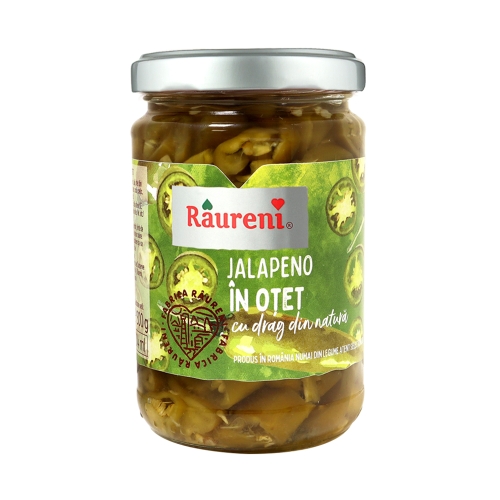 Ardei jalapeno taiat in otet 300 g, Raureni