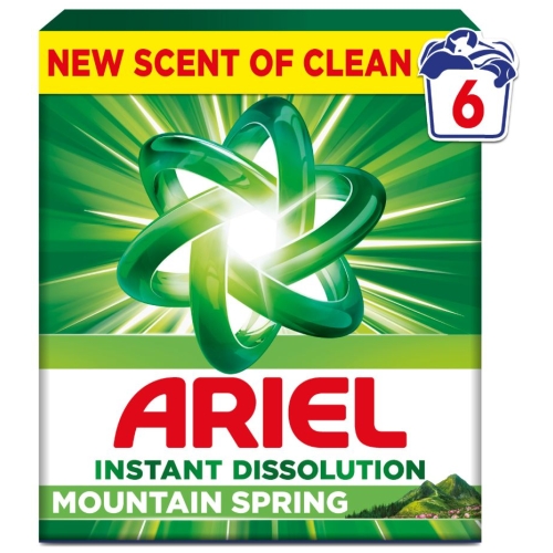 Detergent pudra automat, Mountain Spring, 390g, 6 spalari, Ariel