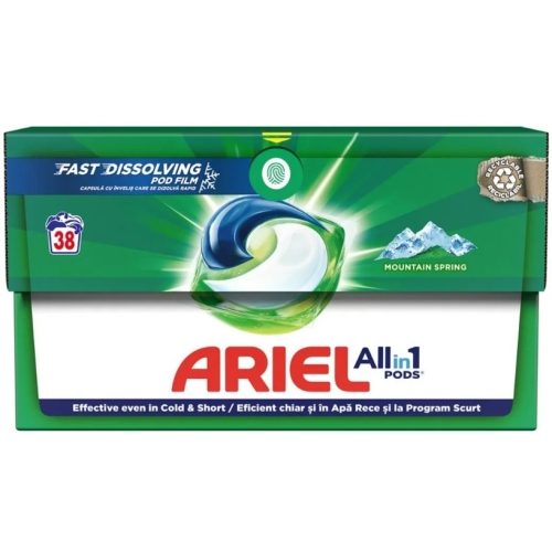 Detergent de rufe capsule Mountain Spring, 38 spalari, Ariel