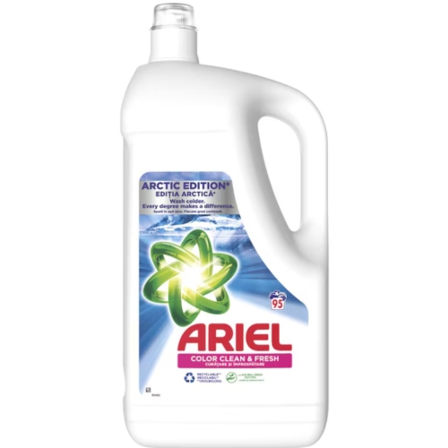 Detergent de rufe lichid, Arctic, 4.75L, 95 spalari, Ariel