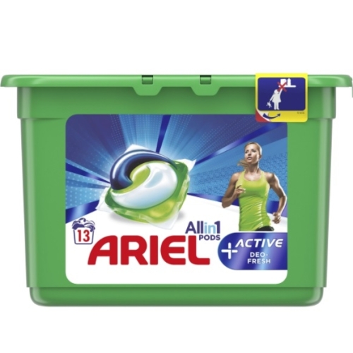Detergent capsule All in One Pods Active Deo Fresh, 13 spalari, 326 g, Ariel	