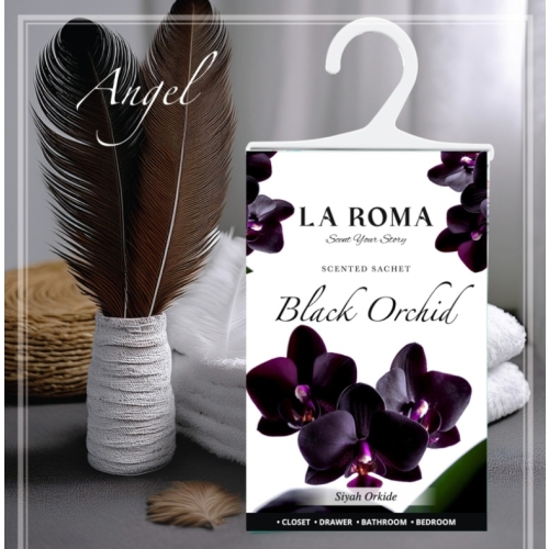 Odorizant de dulap, saculet parfumat Orhidee Neagra, 26 g, La Roma
