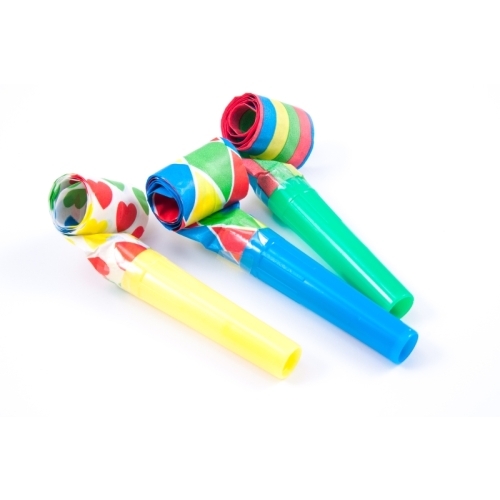 Suflatori party, colorate, din carton