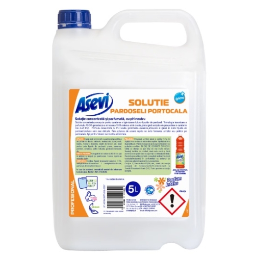 Asevi Solutie pardoseli portocala, 5L. Produs pentru igienizarea casei