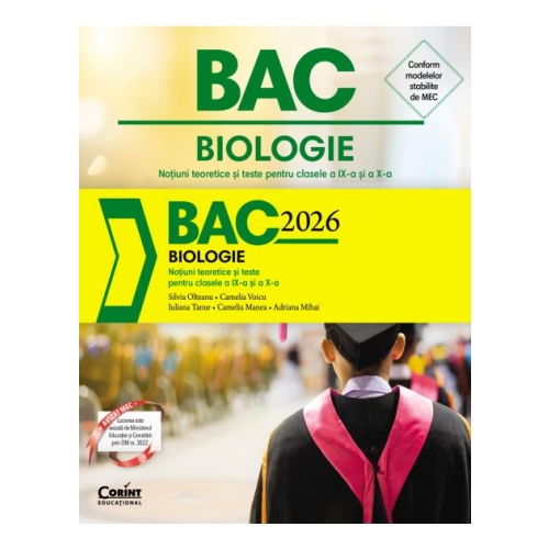 Bacalaureat 2023. Biologie. Notiuni teoretice si teste pentru clasele 9-10 - Silvia Olteanu Altele Clasa 10 Corint grupdzc