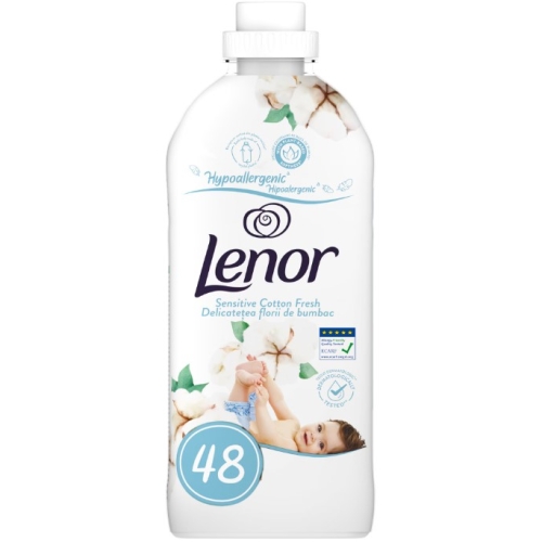 Balsam de rufe hipoalergenic 48 spalari, 1.2 l, Lenor - Sensitive Cotton Fresh