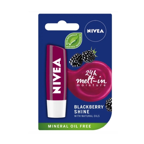 Balsam de buze Blackberry Shine cu Uleiuri naturale, 5.5 ml, Nivea