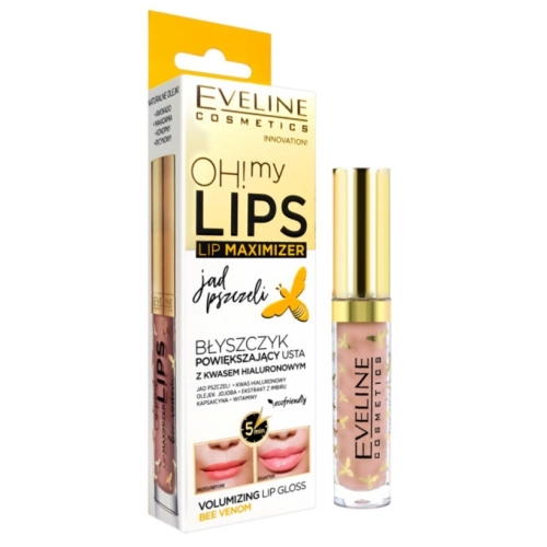 Balsam de buze Oh! My Lips pentru volumul buzelor Bee Venom, 4.5 ml, Eveline Cosmetics, Produse de Ingrijire ten