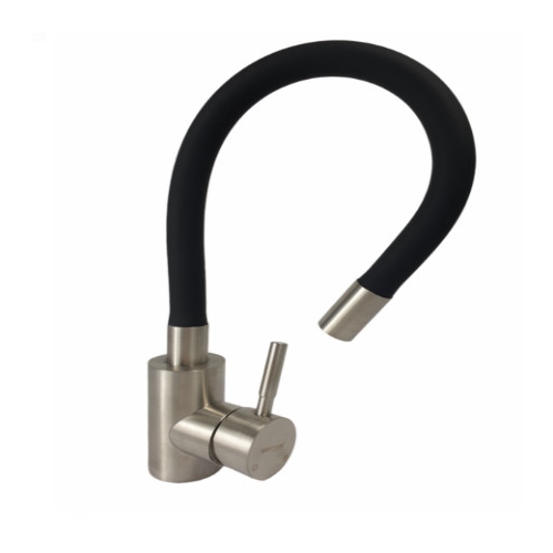 Baterie bucatarie MIXXUS SUS-011 REFL BLACK din otel inoxidabil, Monocomanda, Racorduri incluse