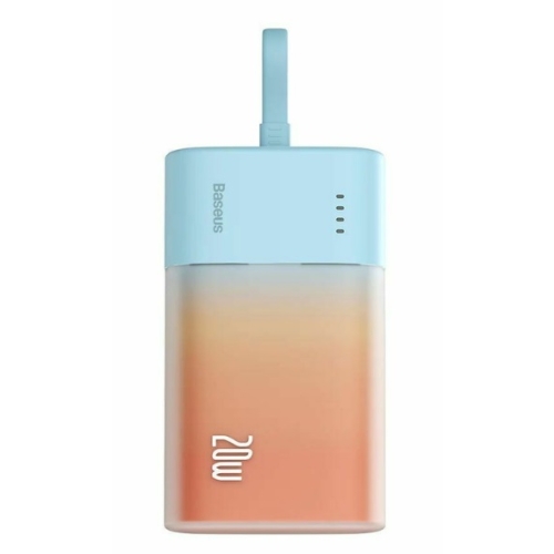 Baterie externa Baseus Popsicle 5200 mAh, 20W, USB-C, cablu incorporat Portocaliu