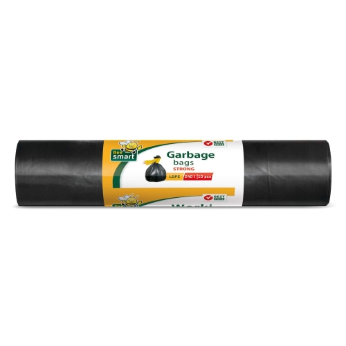 Bee Smart Saci menajeri 240 L, 10 buc, de dimensiuni mari si culoare neagra 