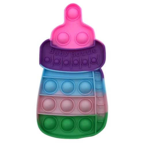Jucarie antistres din silicon Pop it now and flip biberon multicolor, FLIPPY