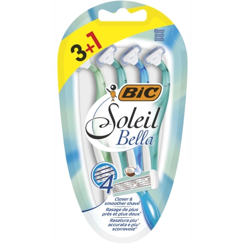Aparat de ras cu 4 lame Soleil Bella, Bic, 3+1 bucati 