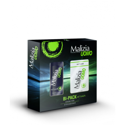 Pachet cadou Spuma de ras 300 ml si After shave 100 ml, Malizia Uomo Vetyver 
