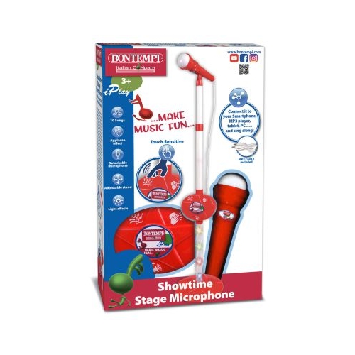 Microfon cu stativ, rosu, Bontempi