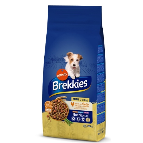 Hrana uscata Caini, 20 kg, cu Pui si legume, Brekkies Excel Dog Mini