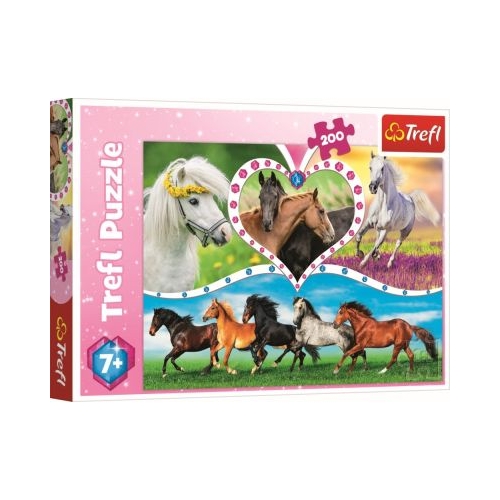 Puzzle frumosii cai 200 de piese, Trefl