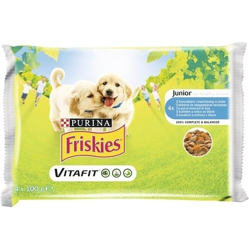 Purina Friskies Vitafit Junior In sos cu Pui si Morcovi, 100 x 4pe grupdzc.ro✅. Descopera gama copleta de produse la oferte speciale✅!