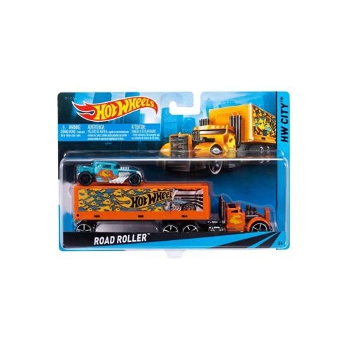 Camion si masina Road Roller, Hot Wheels